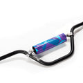 Stomp Ebox Megalith handlebar in purple and blue, product image showing the handlebar design and color scheme.