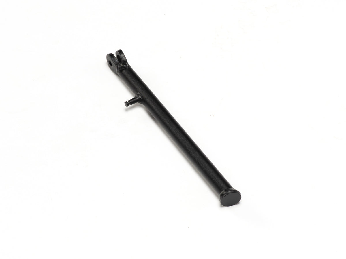 Stomp Ebox side stand, 240mm length, shown in a product image with a black metal finish and mounting bracket.