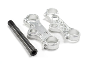 Stomp Ebox Triple Clamps with Steerer, close-up view showing machined aluminum construction and mounting points, Product Image 2