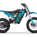 Stomp Ebox V2 Graphics Kit in teal, showing the full set of decals with bold geometric patterns and branding elements on a white background.