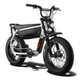 SUPER73 MY25 M1D SE Baja electric bike, front view, 1300x resolution, black and silver color scheme, rugged tires, modern design