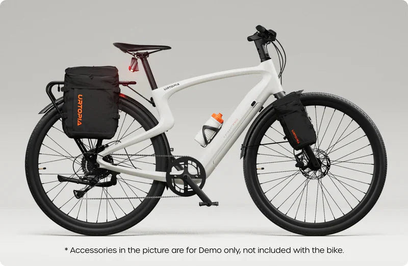 Urtopia Carbon1 Pro eBike in matte black, shown in its box