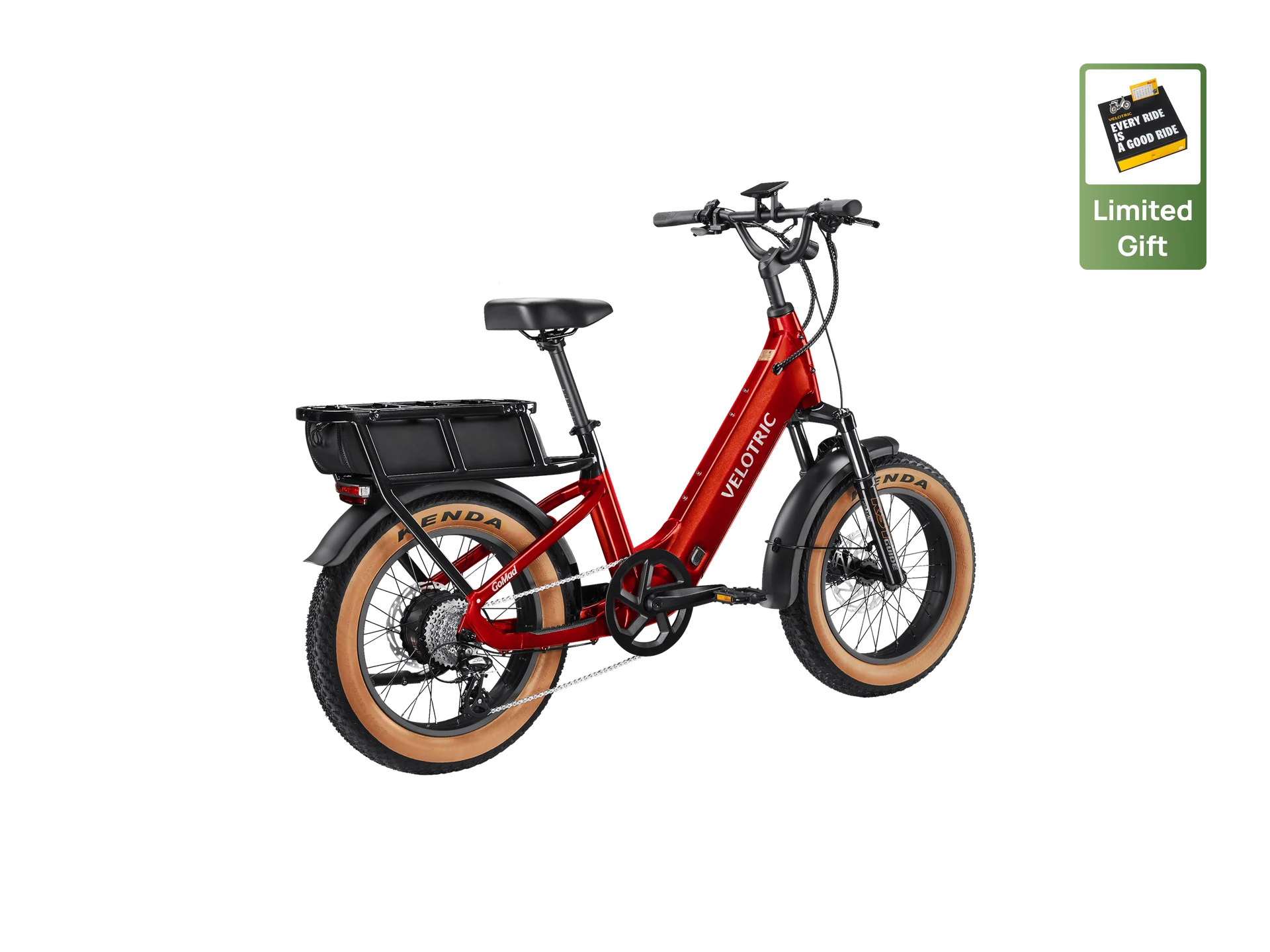 Velotric GoMad eBike in Dark Amber color, side view, showcasing sturdy frame, thick tires, and modern design.
