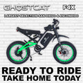 Neon green eBike Ghostcat F4X, side view, against a white background