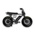 Black Macfox X7 eBike in box, product image, side view