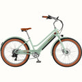 Retrospec Chatham Rev Plus 2 eBike in Matcha color, step-through frame, side view