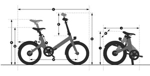 A folded Urtopia Carbon Fold Step Thru eBike in a compact position, showcasing its lightweight carbon frame and portability.