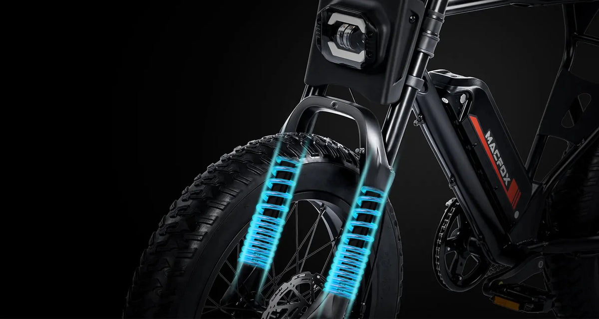 MACFOX X1S Commuter Electric e-Moto Style Step-Over eBike with 500W motor and mini fat tires, shown in side profile