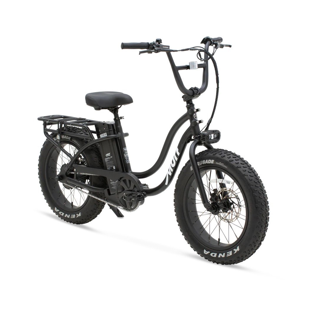 Obsidian Black Murf Higgs ST electric bike, side view, against a plain background