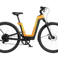 Urtopia Carbon Fusion Pro eBike in Vital Orange, side view, showcasing sleek carbon frame and modern design