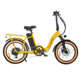 REVI Rebel 2 750w step-thru electric folding bike with 20x3 fat tires, shown in side profile against a plain background