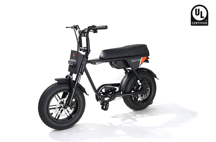 Black eBike Rictor Flexx, side view, showcasing frame design and features