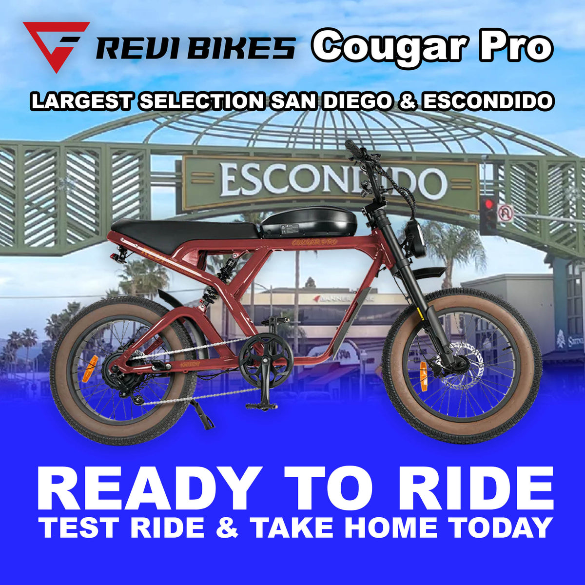 Revi Cougar electric bike in Red