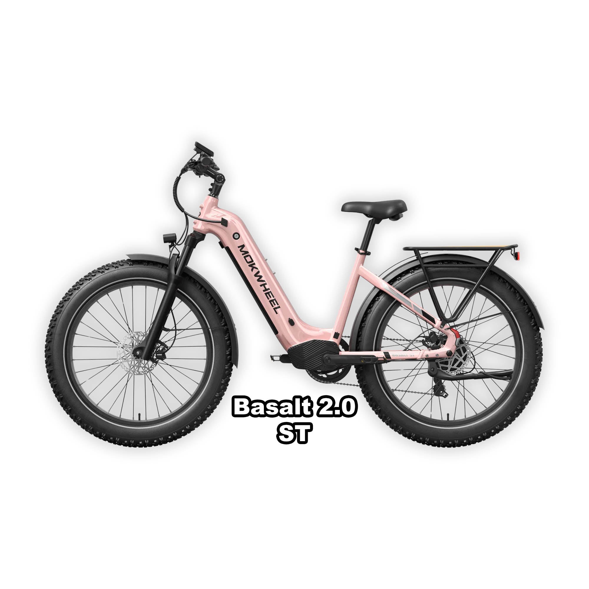 eBike Mokwheel Basalt ST 2.0 in pink, size S, shown in its box