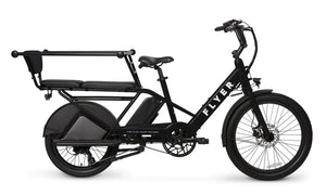 Black RADIO FLYER Via 500w Step Thru electric cargo eBike with 24x2.4 street tires, product image, model 6797026