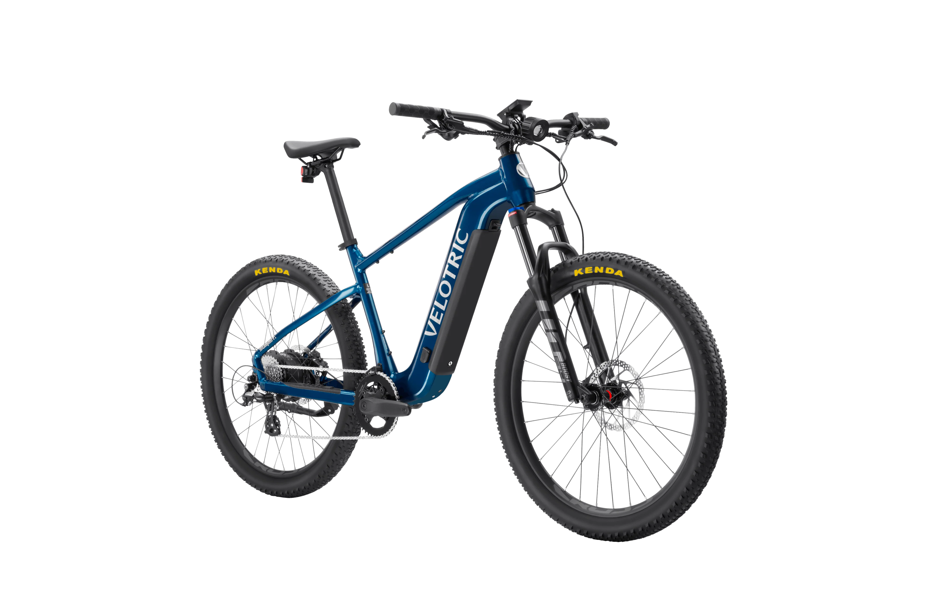 Royal blue Velotric Summit 1 eBike side view against a white background