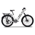 White KASEN City 2.0 750W Step-Thru Urban Electric Bike with 27.5x2.4 tires, side view