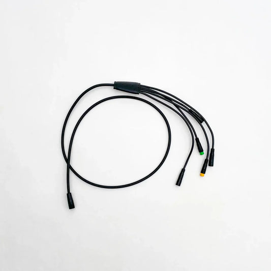 Wiring harness RX S2 with multiple colored wires and connectors, labeled 49cbf5e3-d096-437b-8a89-73dd1eb33783, arranged for automotive or electronic assembly.