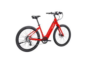 Red Velotric Breeze 1 eBike in Classic Scarlet color, side view, isolated on white background