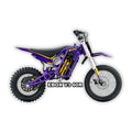 eMOTO Stomp Ebox V3 60 R electric bike in purple and gold, shown in its box