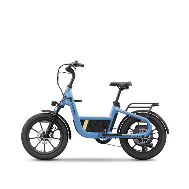 Segway Muxi Pro electric scooter in Reef Blue color, side view, displayed on a white background