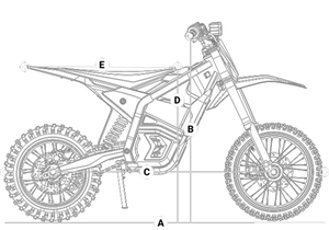 Side view of the eMOTO Yozma IN 10 electric scooter in a showroom, showcasing its sleek black frame, wide tires, and modern design features.