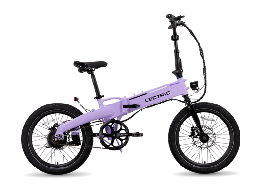 Lectric XP Lite 2 electric bike in Lavender Haze color, side view, isolated on white background
