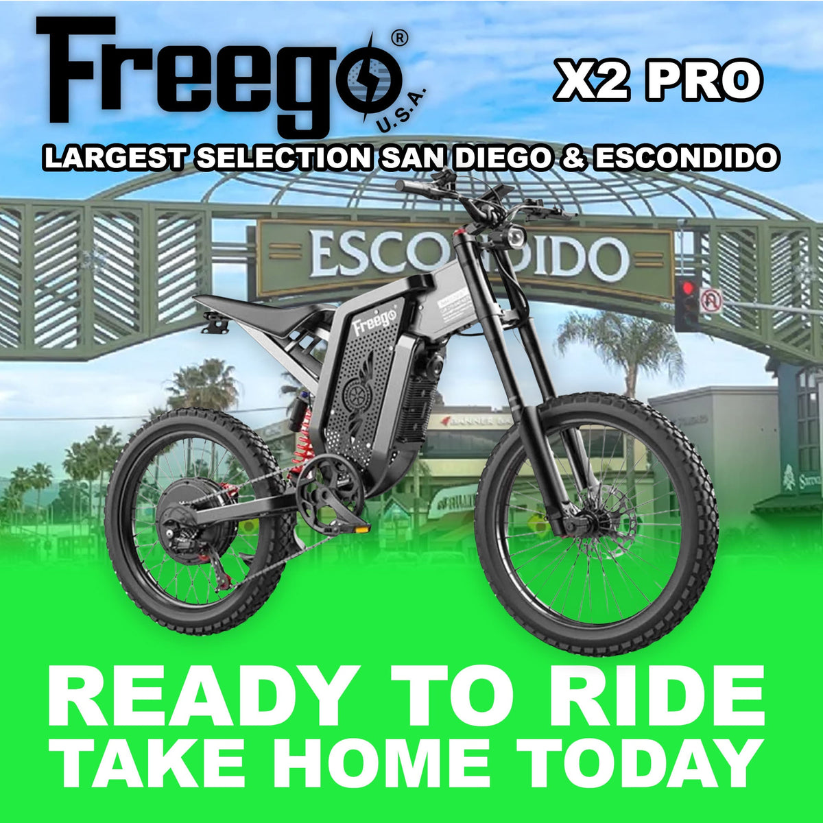 Freego X2 Pro electric moto bike in Dark Gray