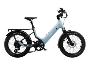 Urtopia Carbon Joy Ultra eBike in Glacier Blue, side view, against a white background