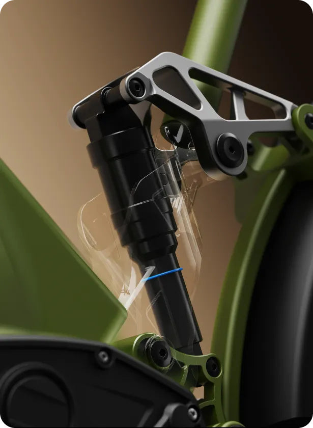 ENGWE E26 3.0 electric bike in matte black, shown from a side angle with thick tires, front suspension fork, rear rack, and LED headlight, displayed on a white background.