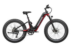 Black and red Mokwheel Obsidian ST 2.0 eBike side view on white background
