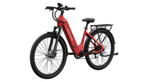 Crimson red Mokwheel Tarmac ST eBike, side view, model number 2995778