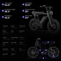 Black eMOTO eBike Macfox X2, ready to ride, side view against a plain background